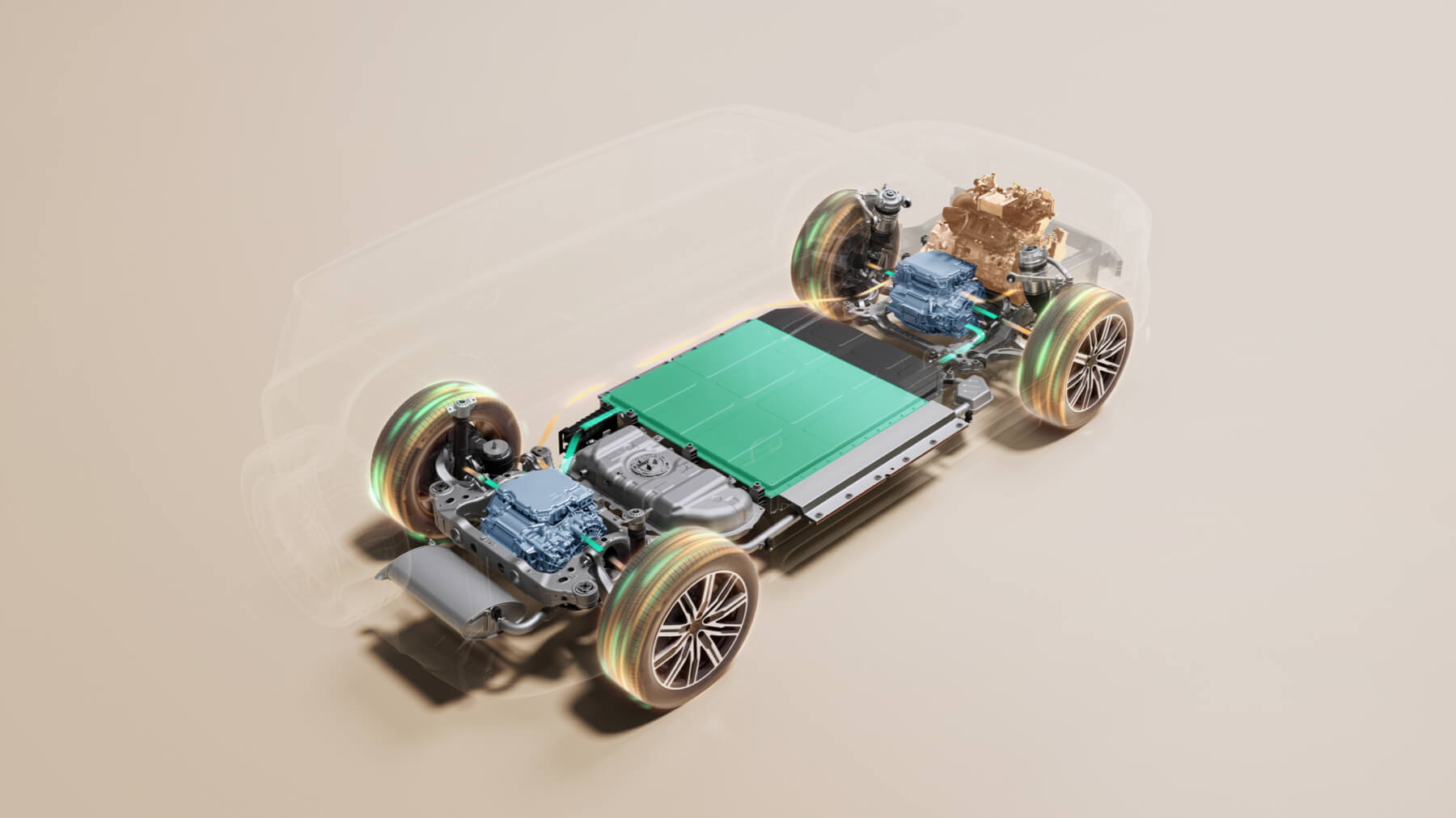 LUMA IRIS electrified powertrain and battery layout