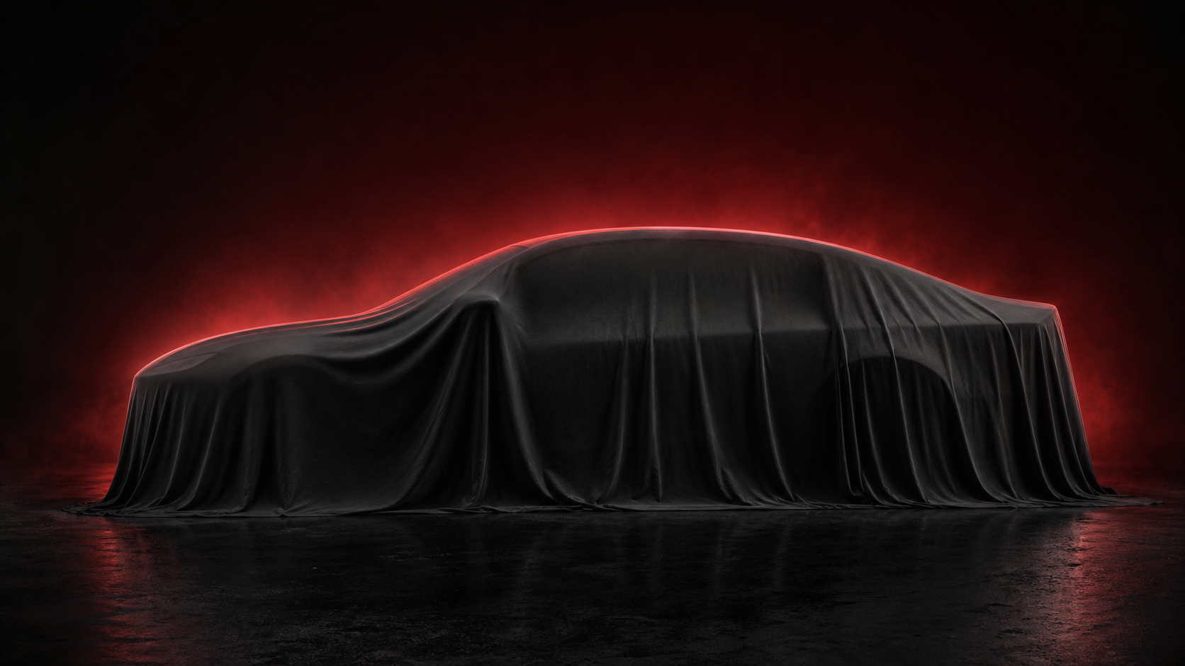 LUMA SOL sedan teaser under red stage lighting